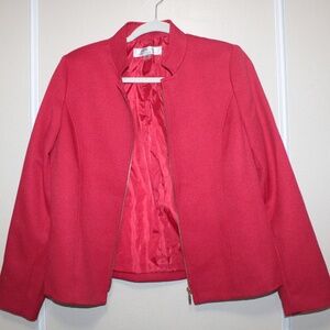 RED BLAZER TAHARI, SIZE 8 , ZIPPER